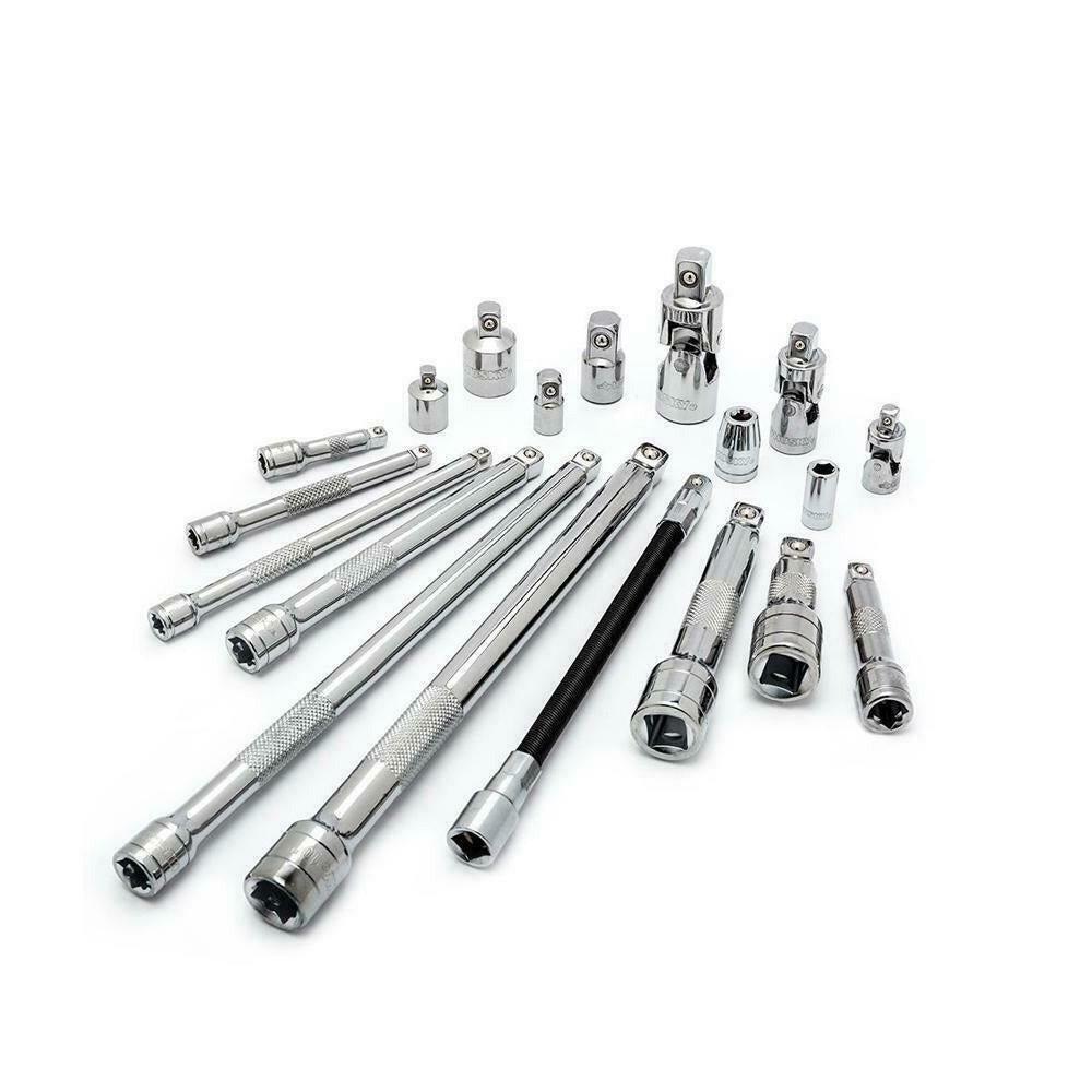 Husky 19-Piece Complete Accessory Set Alloy Steel Variety Extensions Hand Tool