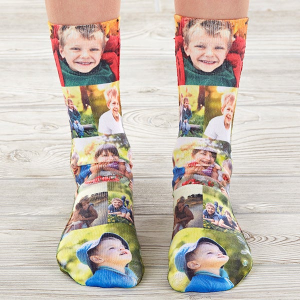 photo collage personalized kids photo socks