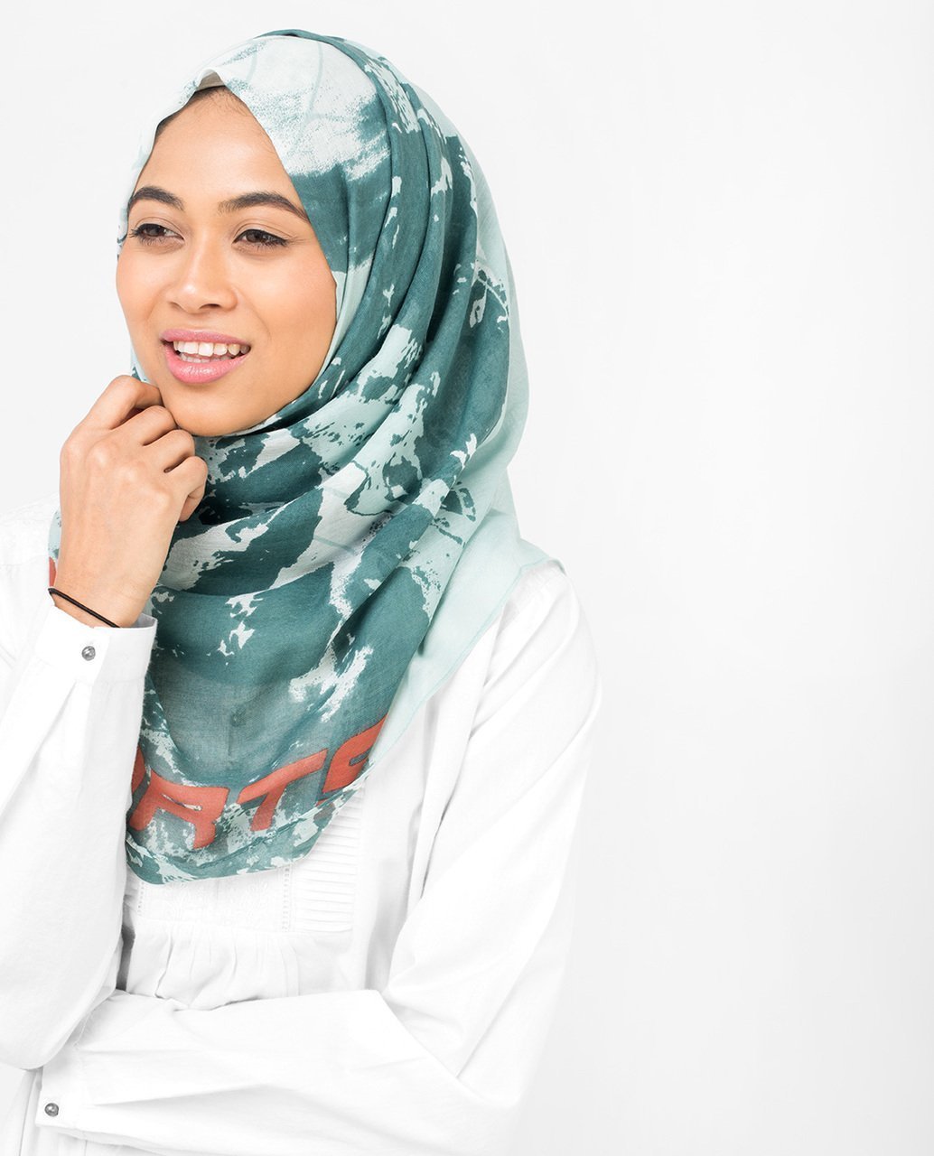 Aqua Abstract Viscose Hijab