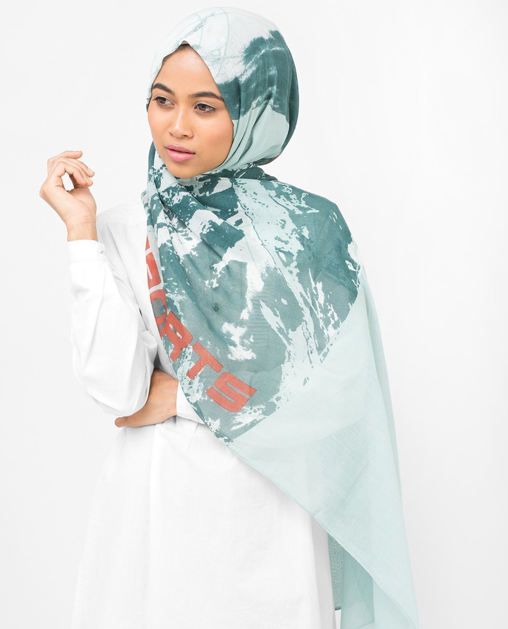 Aqua Abstract Viscose Hijab