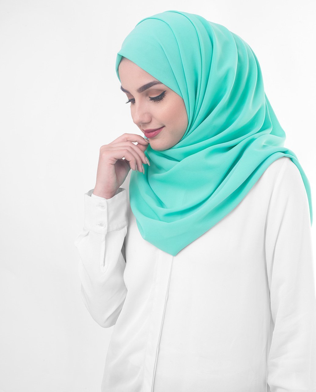 Aqua Green Georgette Hijab