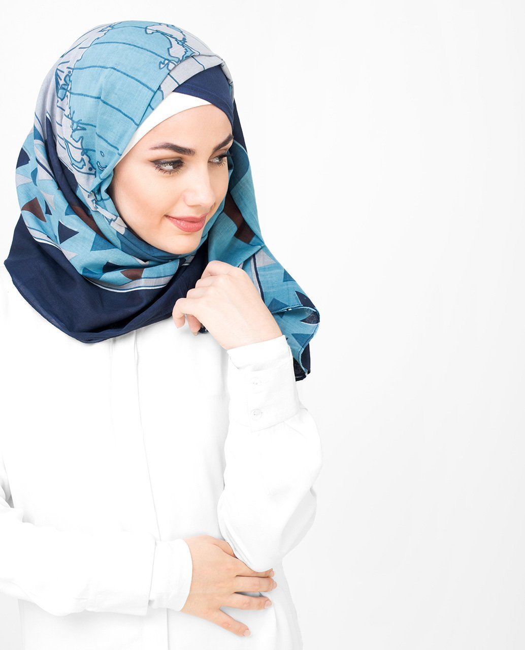 Blue and Teal Cotton Hijab