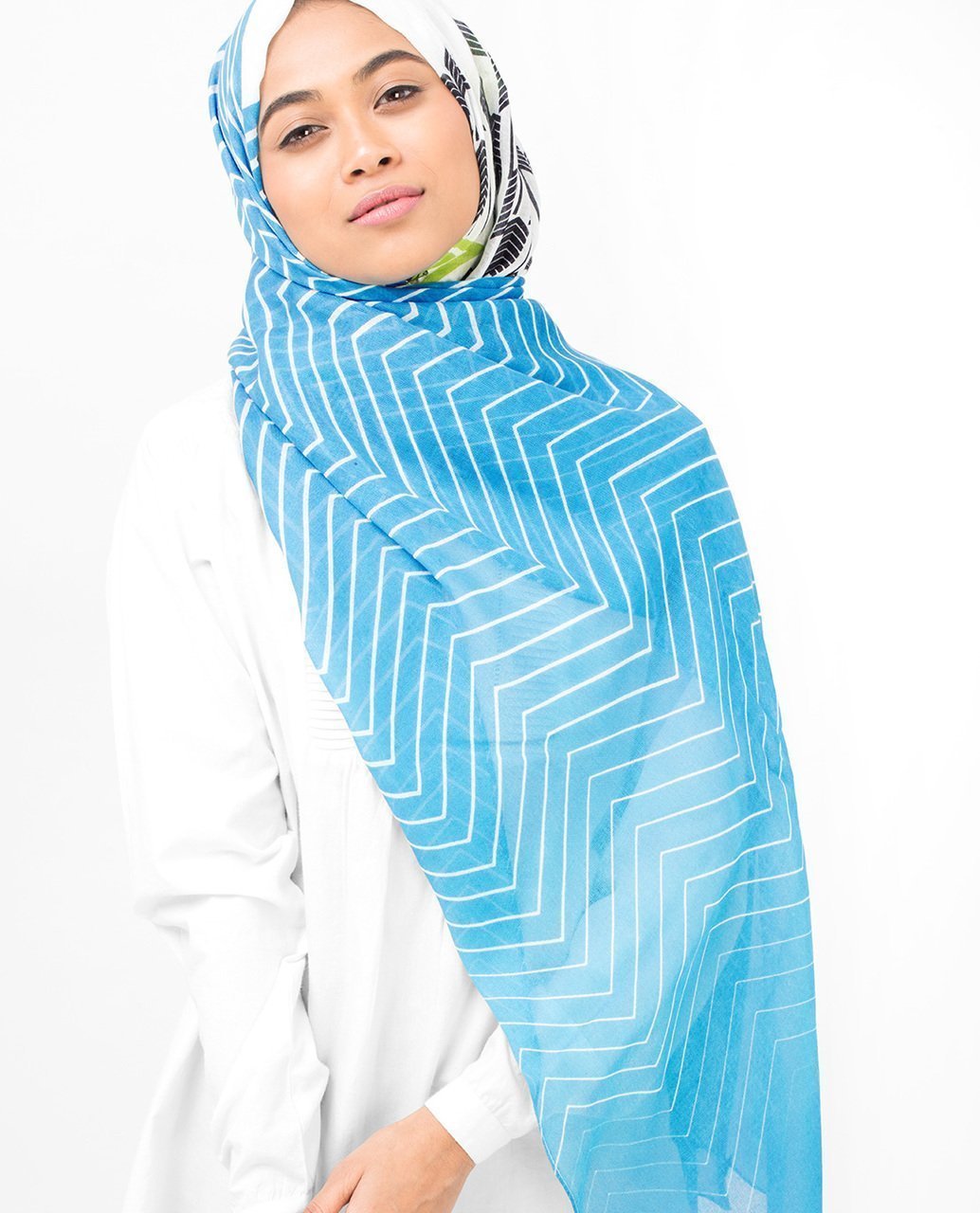 River Blue and Lime Punch Hijab