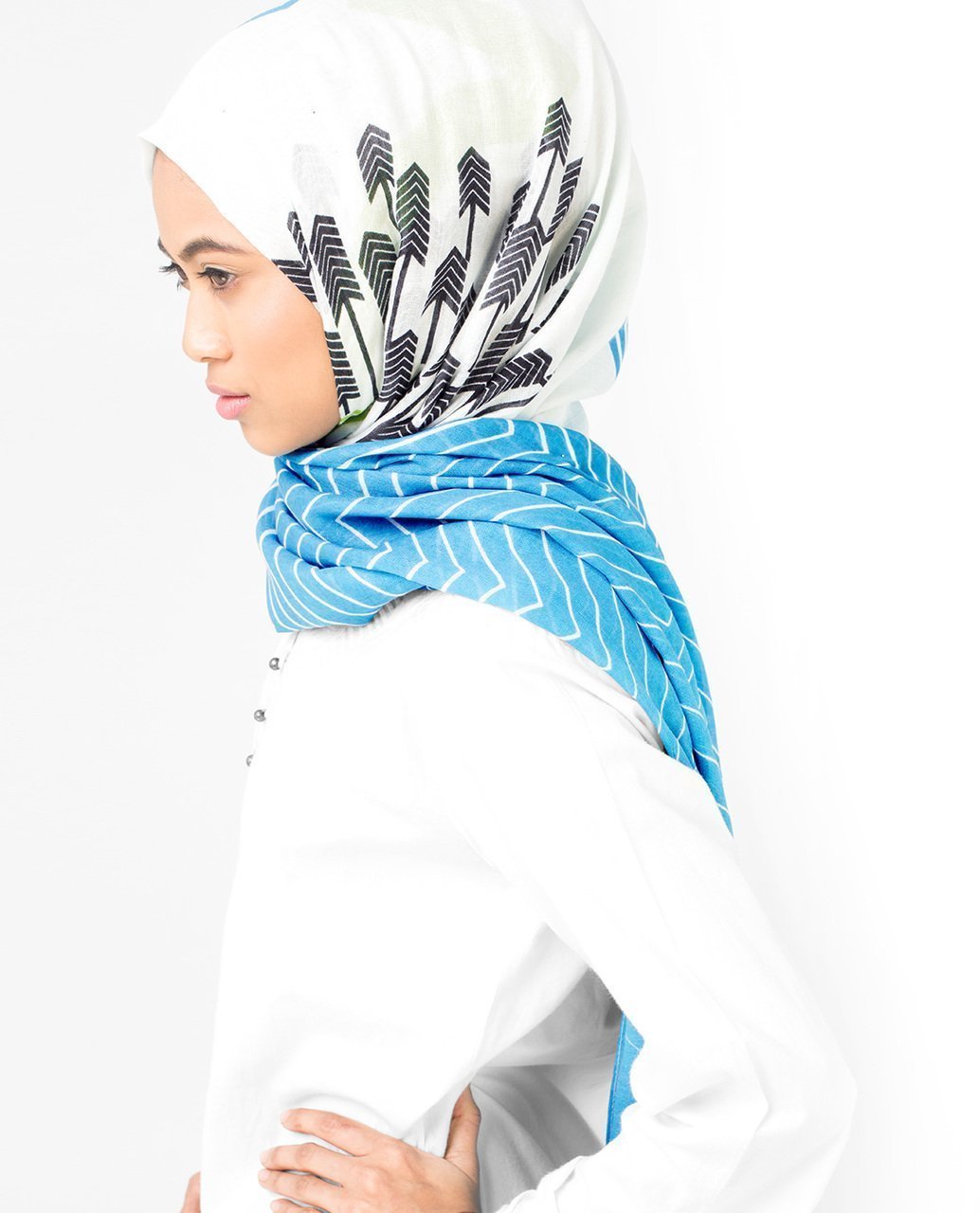 River Blue and Lime Punch Hijab