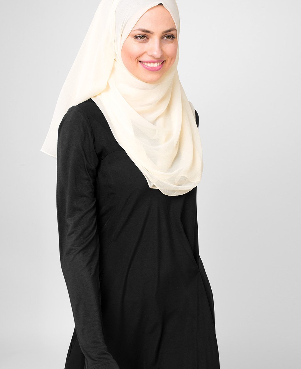 Bone White Chiffon Hijab
