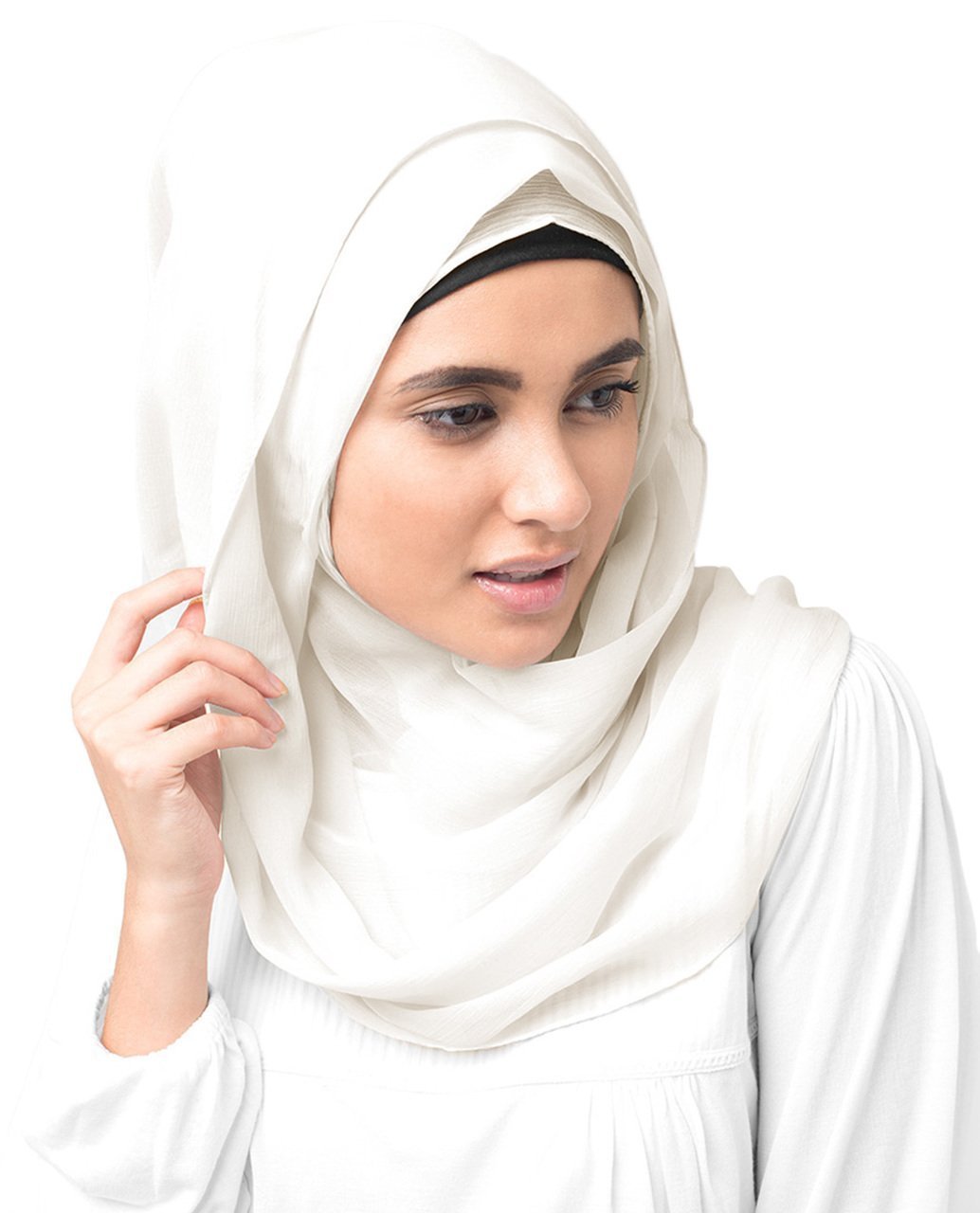 Bright White Chiffon Hijab