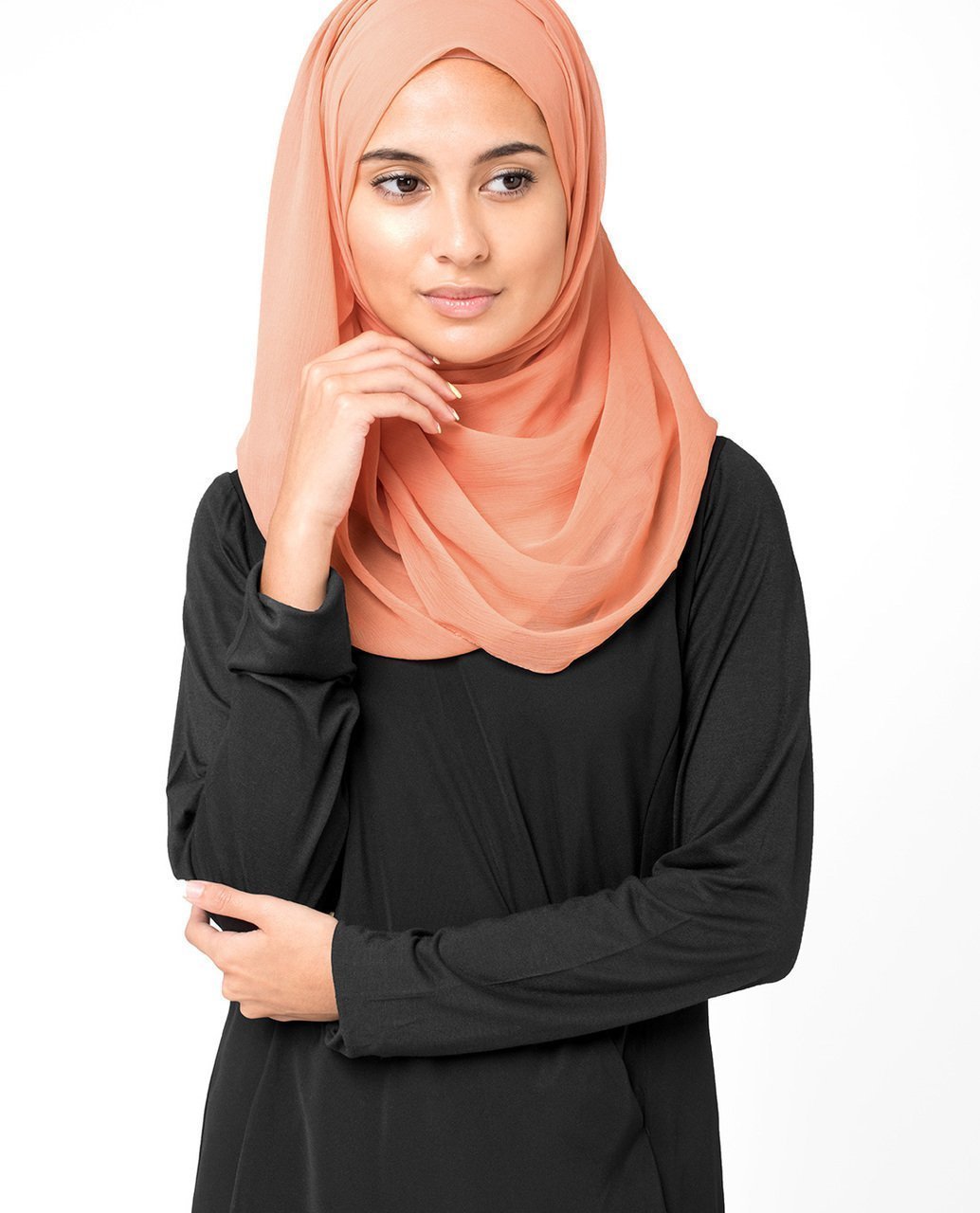 Carnelian Orange Chiffon Hijab