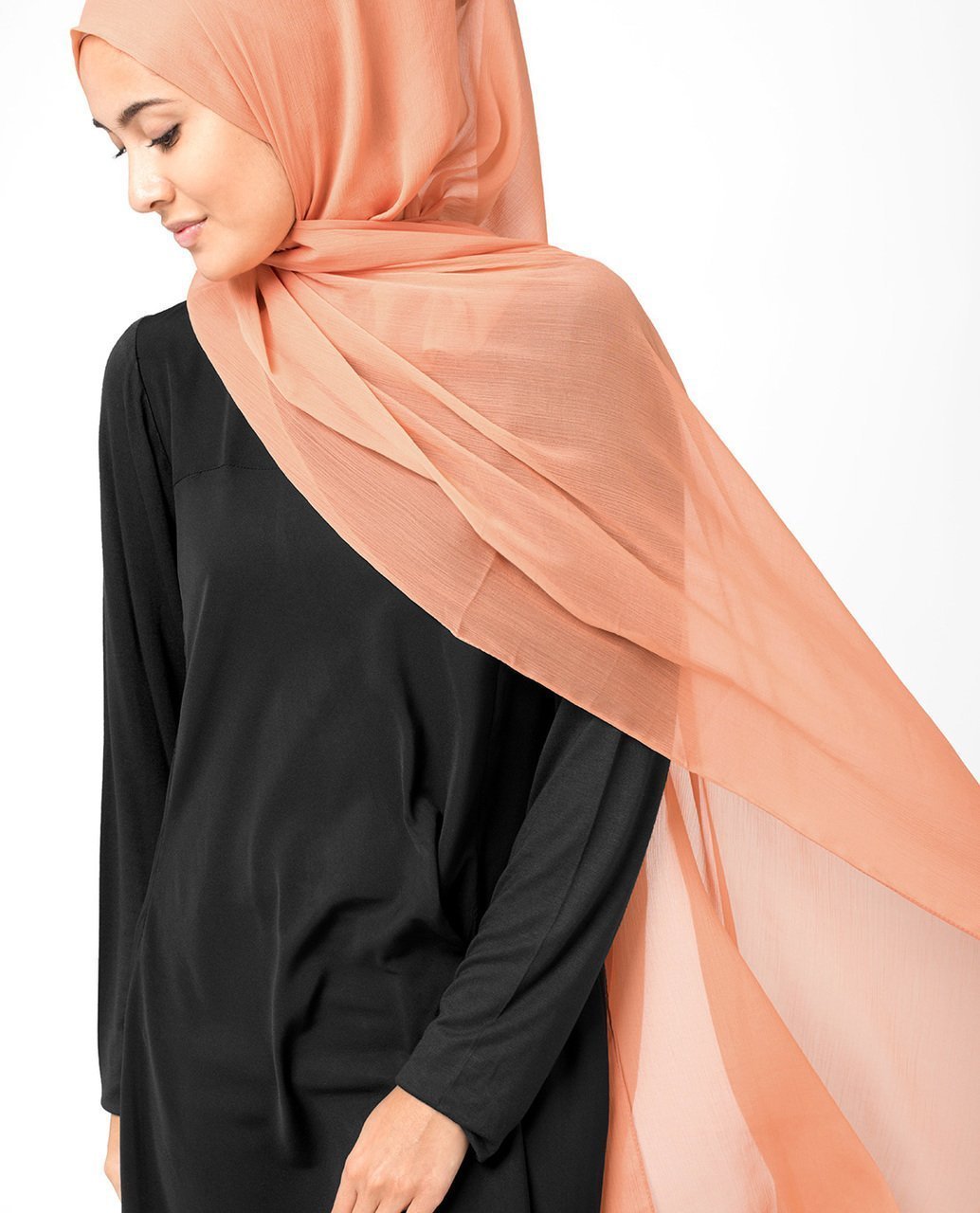 Carnelian Orange Chiffon Hijab