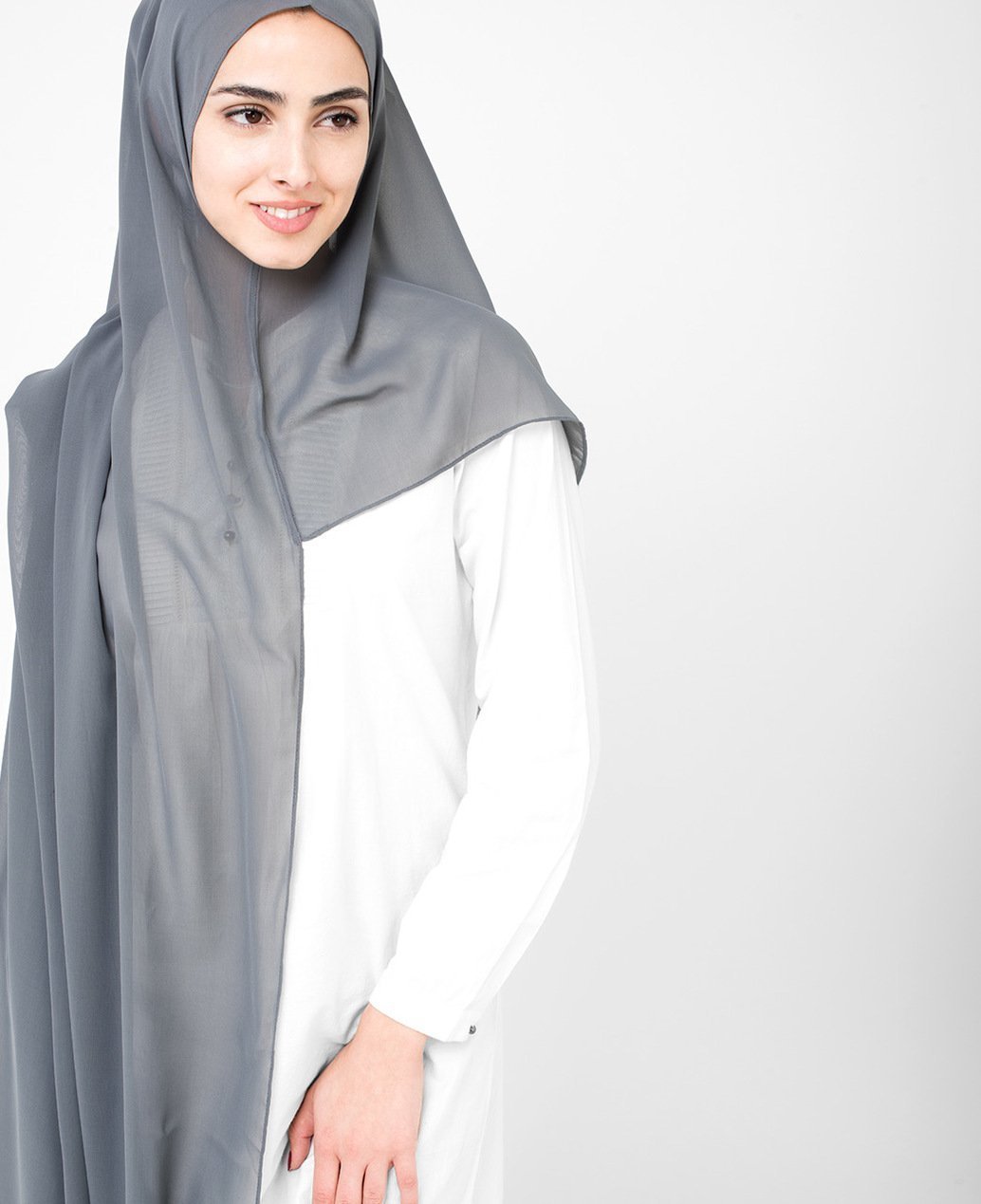Castle Rock Grey Georgette Hijab