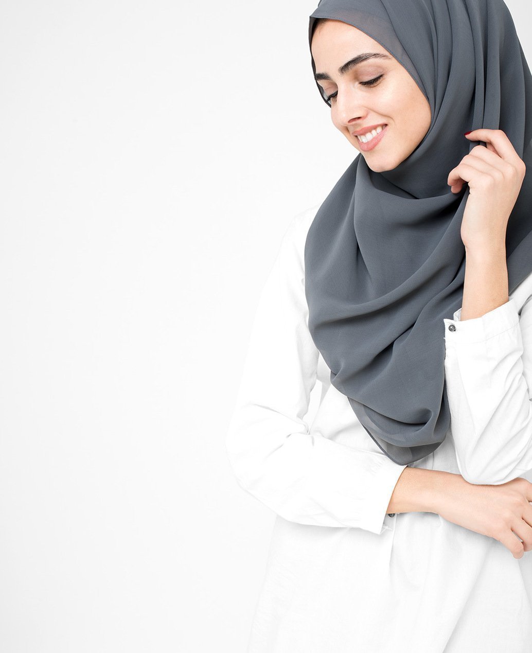 Castle Rock Grey Georgette Hijab