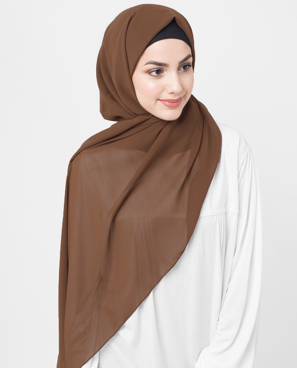 Cocoa Brown Georgette Hijab