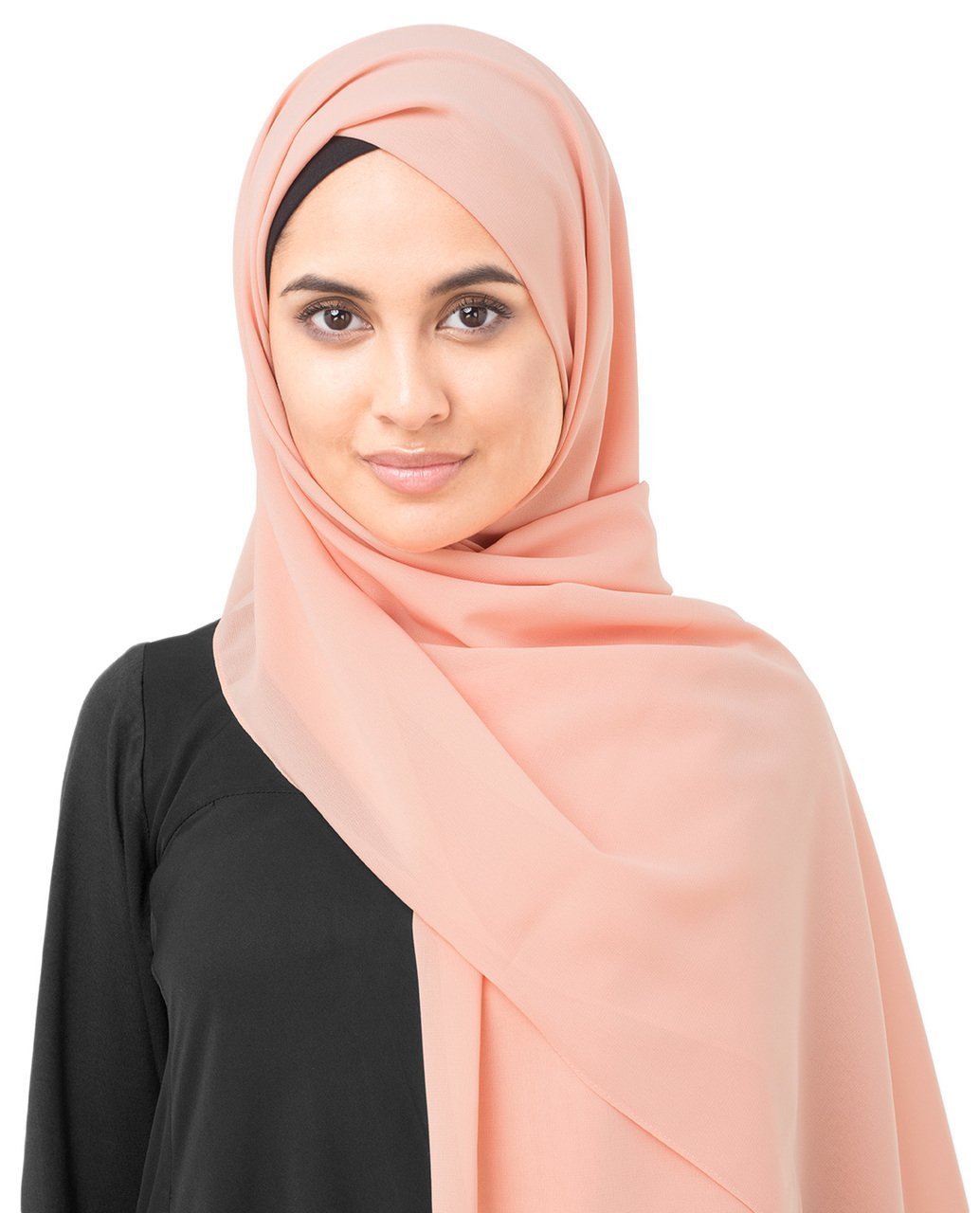 Coral Pink Georgette Hijab