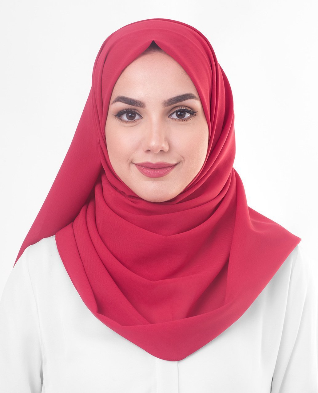 Crimson Red Georgette Hijab
