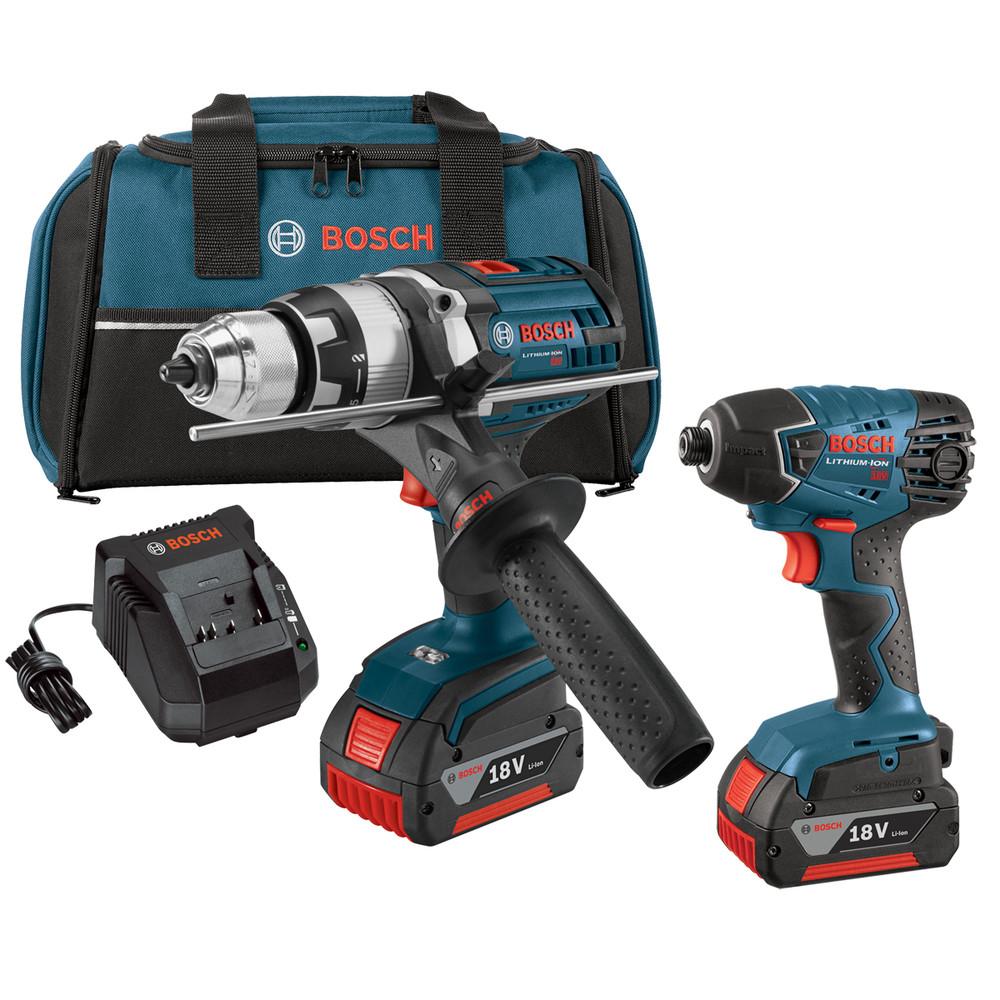 Factory-Reconditioned CLPK222-181-RT 18V 4.0 Ah Cordless Lithium-Ion Brute Tough Hammer Drill and Hex Impact Driver Combo Kit (Refurbished)