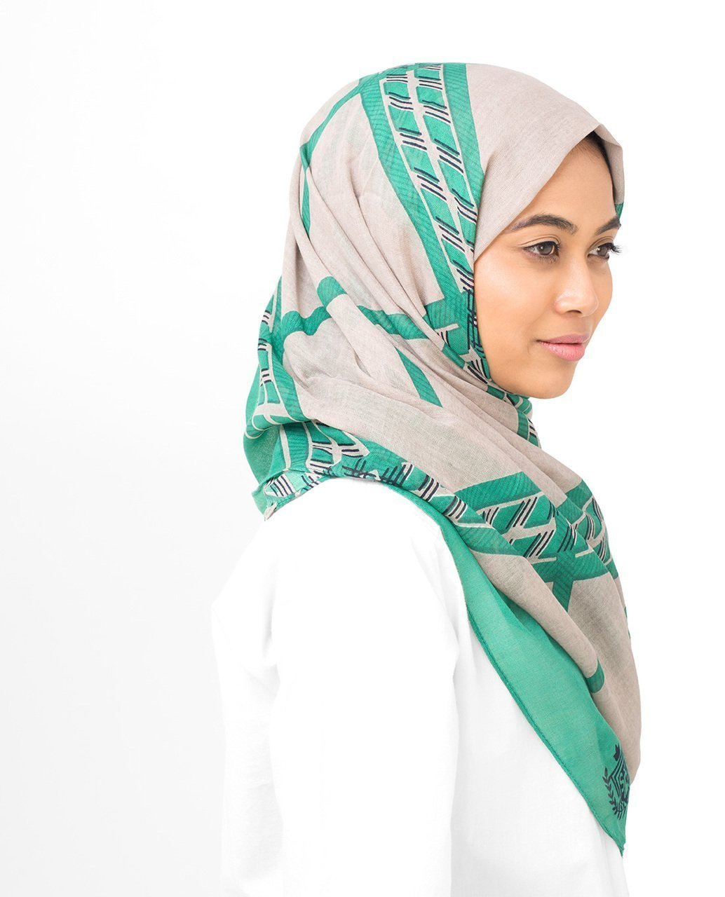 Green Check Viscose Hijab