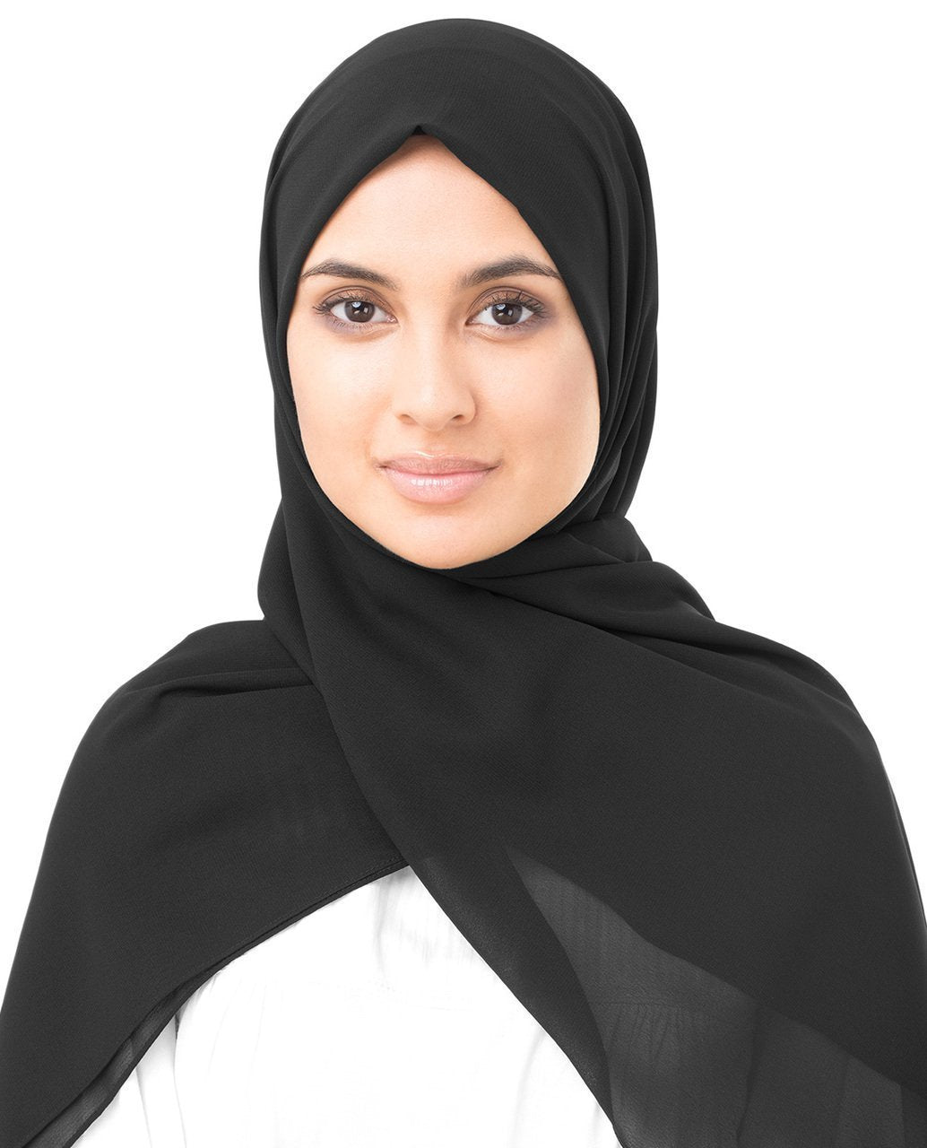 Jet Black Georgette Hijab
