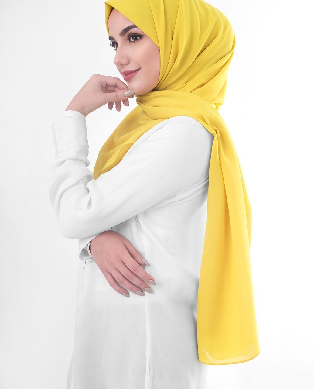 Sulphur Yellow Georgette Hijab