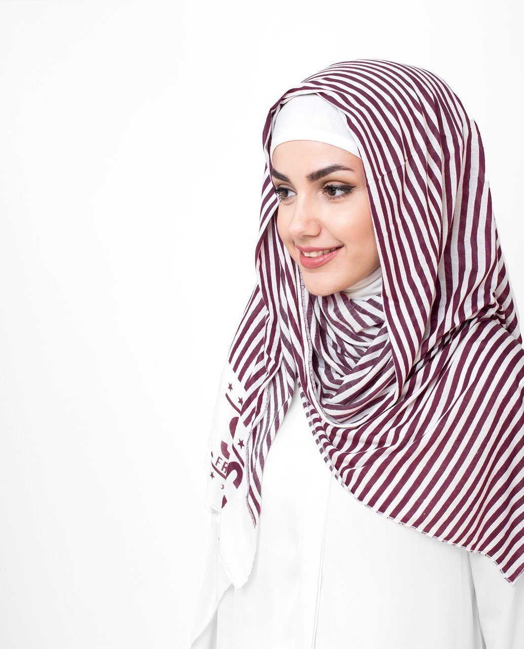 Red & White Stripes Hijab