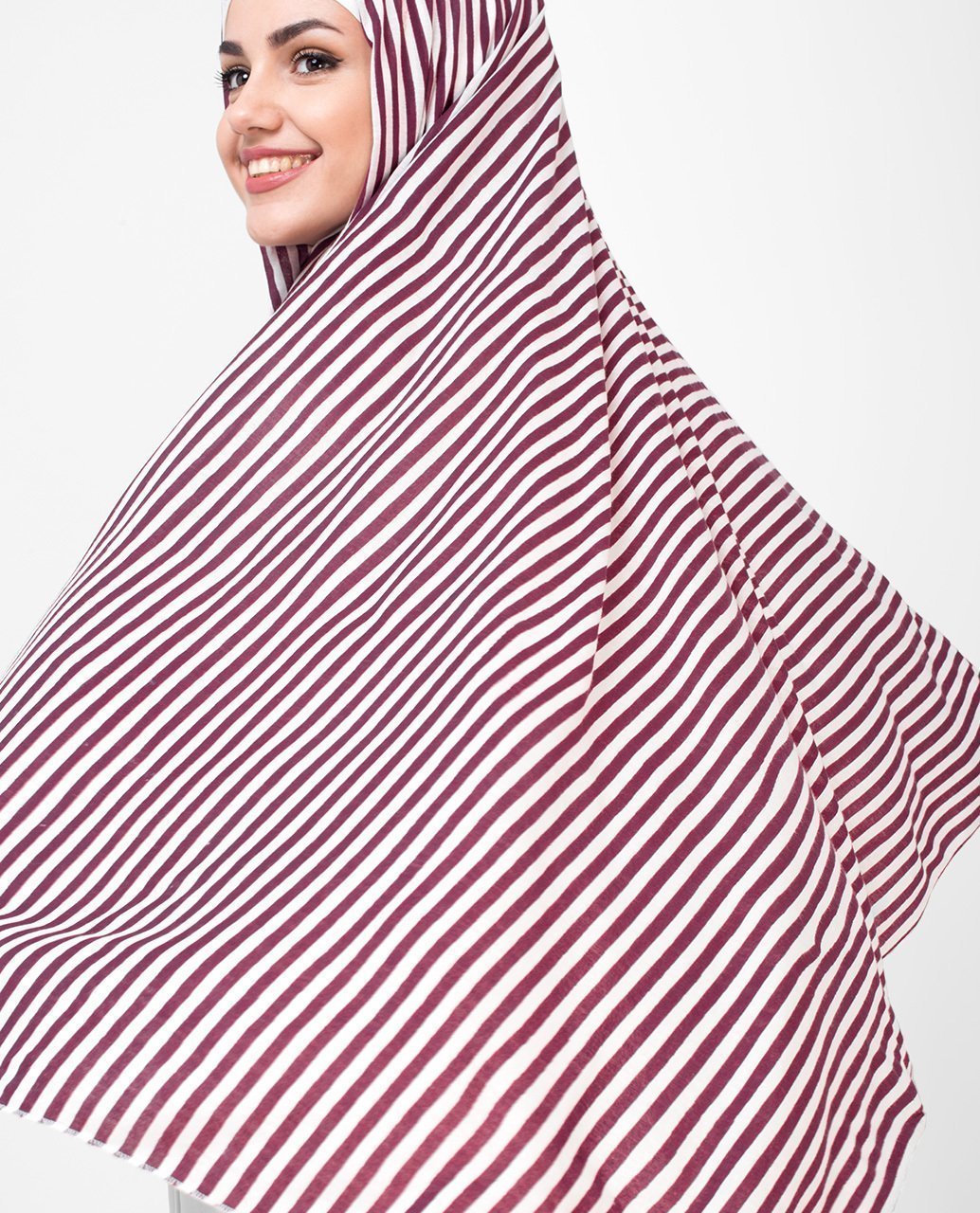 Red & White Stripes Hijab