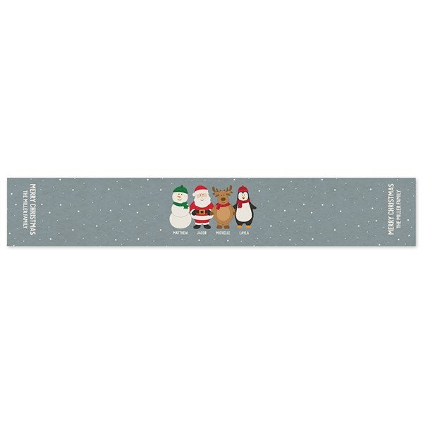 santa and friends personalized christmas table runner
