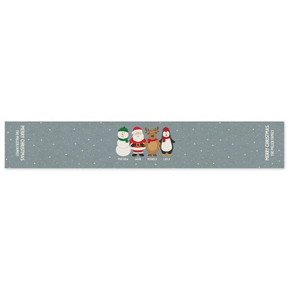 santa and friends personalized christmas table runner