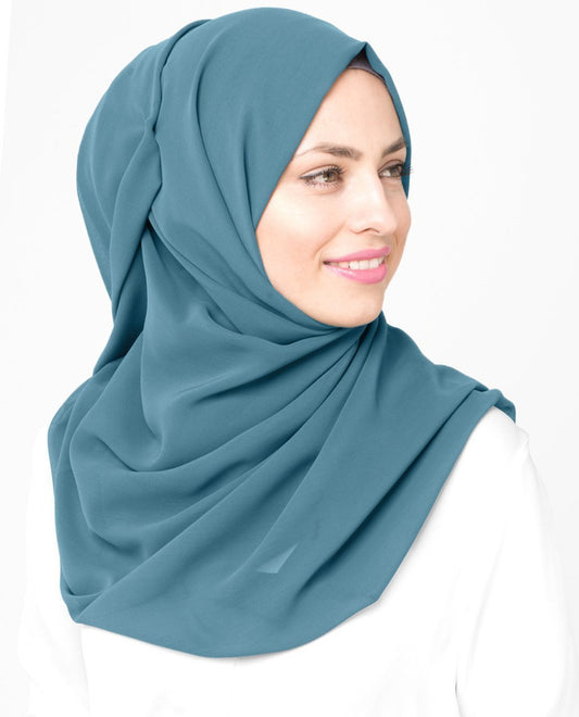 Adriatic Blue Georgette Hijab
