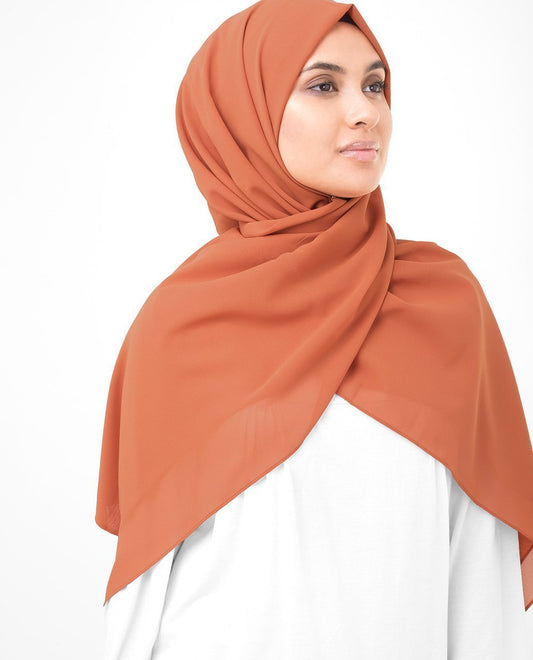 Apricot Orange Georgette Hijab