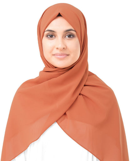 Apricot Orange Georgette Hijab