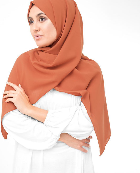 Apricot Orange Georgette Hijab