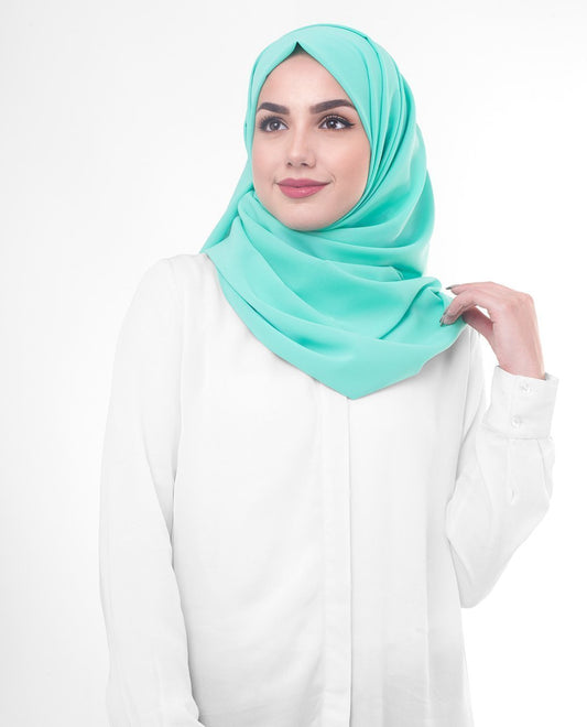 Aqua Green Georgette Hijab