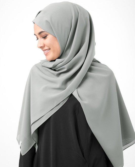 Ash Grey Georgette Hijab