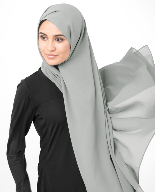 Ash Grey Georgette Hijab