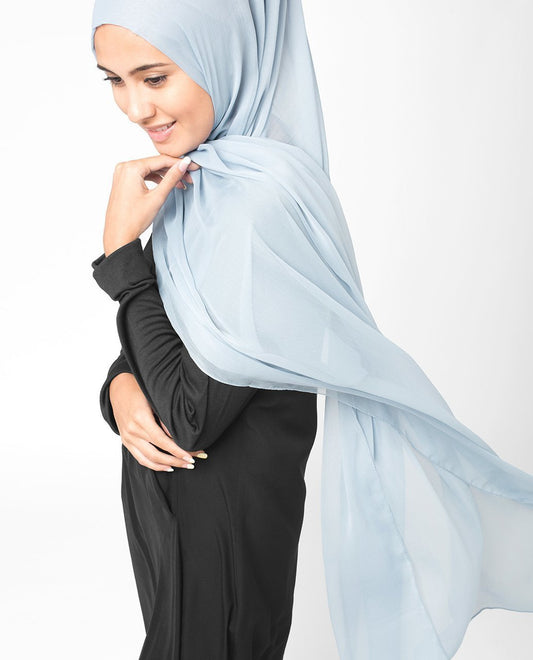 Ashley Blue Chiffon Hijab
