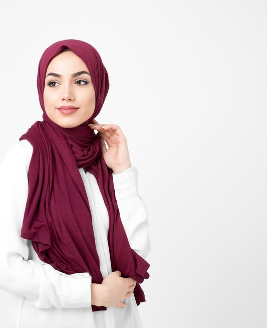 Beaujolais Red Viscose Jersey Hijab