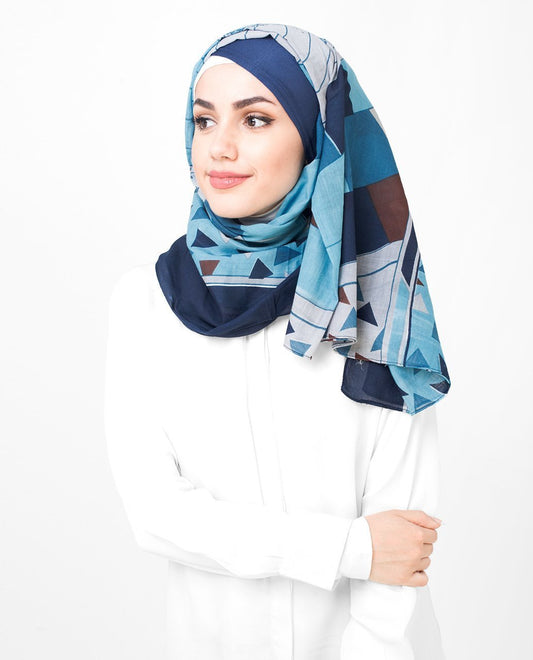 Blue and Teal Cotton Hijab