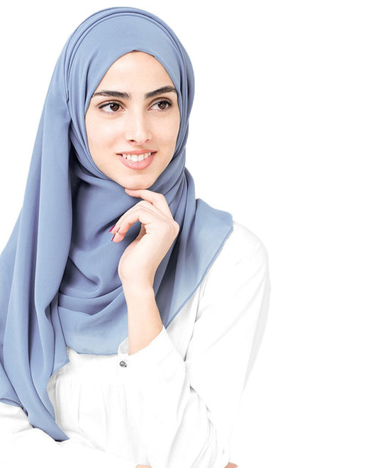 Blue Languid Lavender Georgette Hijab