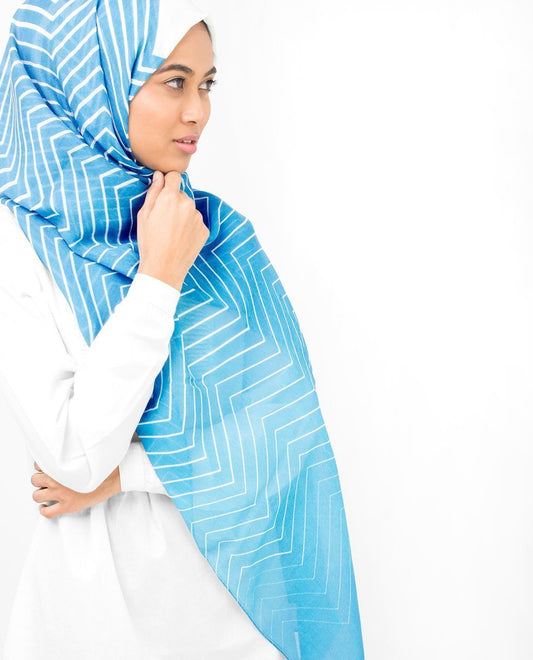 River Blue and Lime Punch Hijab