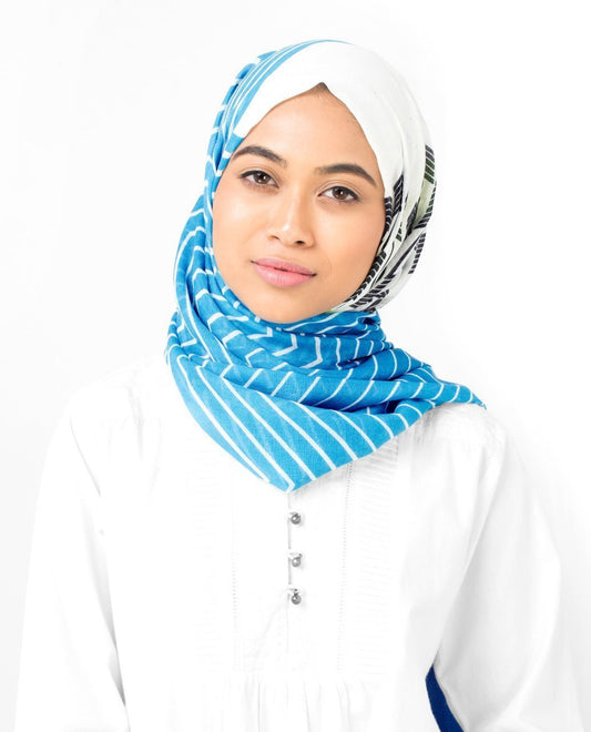 River Blue and Lime Punch Hijab