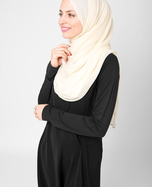 Bone White Chiffon Hijab