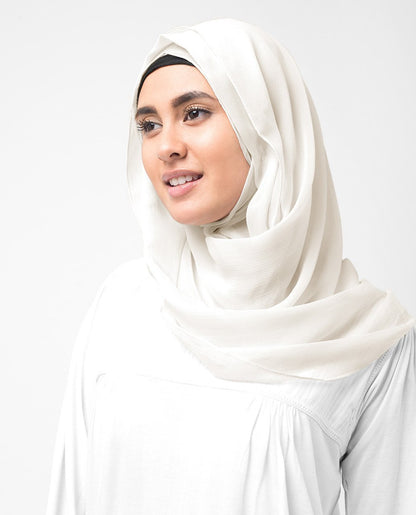 Bright White Chiffon Hijab