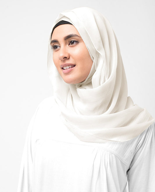 Bright White Chiffon Hijab