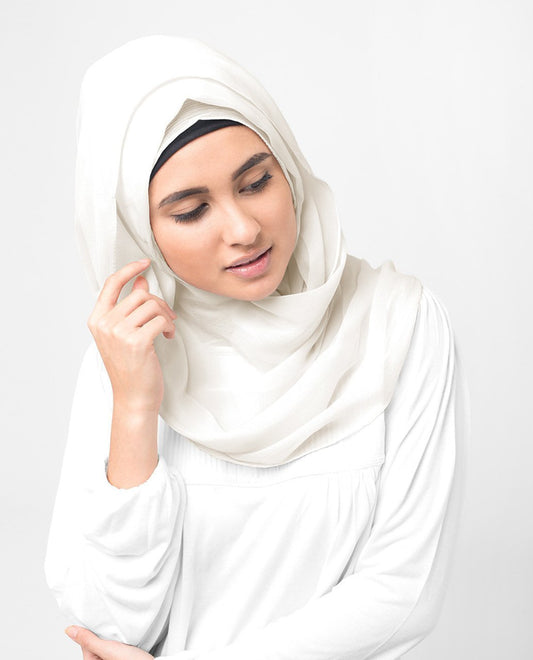 Bright White Chiffon Hijab