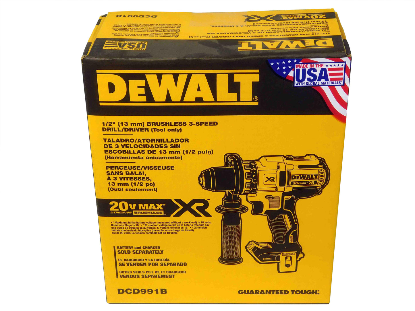 Dewalt DCD991B 20V 3 Speed Cordless 1/2 Brushless Drill Driver (Tool-Only)