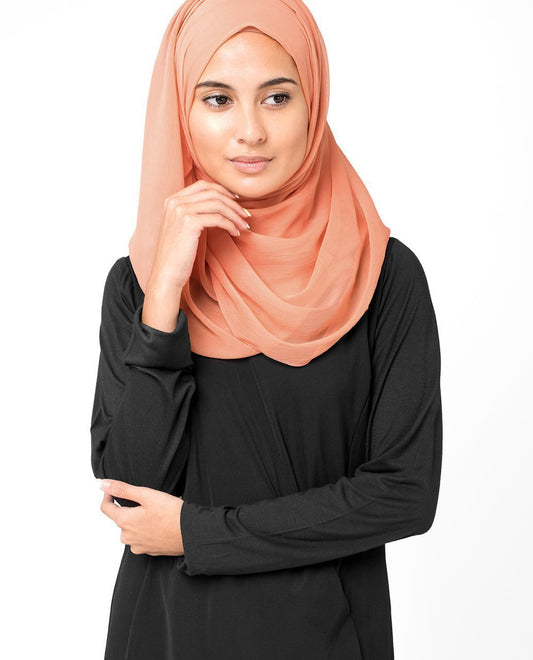 Carnelian Orange Chiffon Hijab