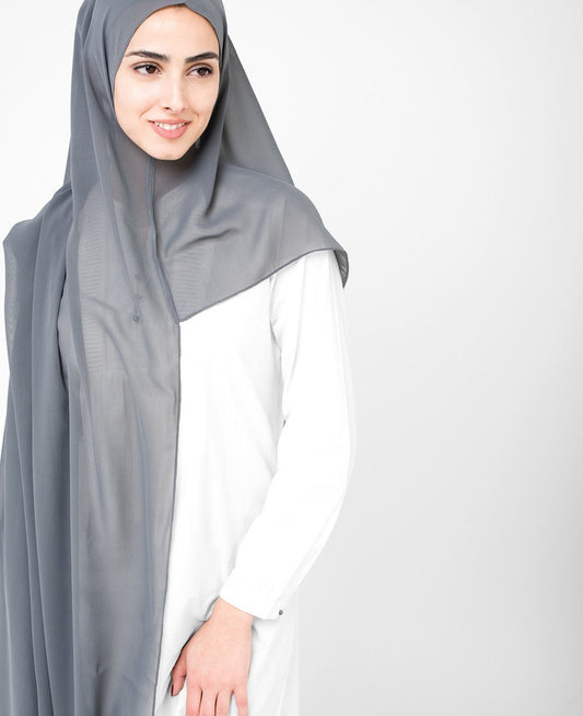 Castle Rock Grey Georgette Hijab