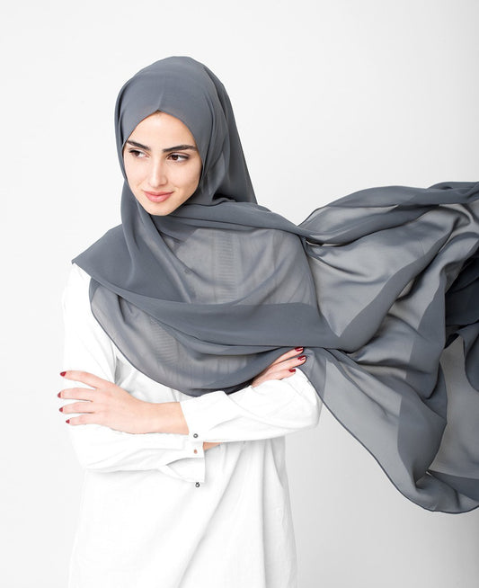 Castle Rock Grey Georgette Hijab
