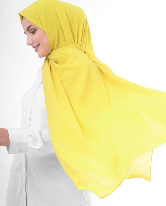 Celery Yellow Georgette Hijab
