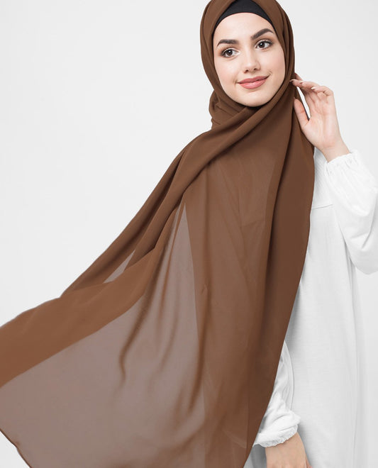 Cocoa Brown Georgette Hijab