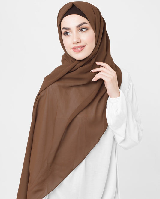 Cocoa Brown Georgette Hijab