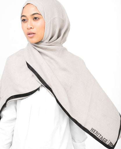 Contrast Hem Viscose Hijab